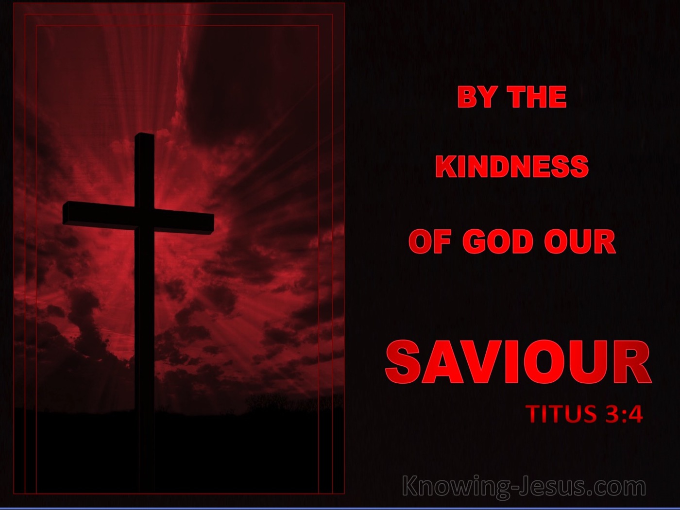 Titus 3:4 Not By Works Of Righteousness (red)